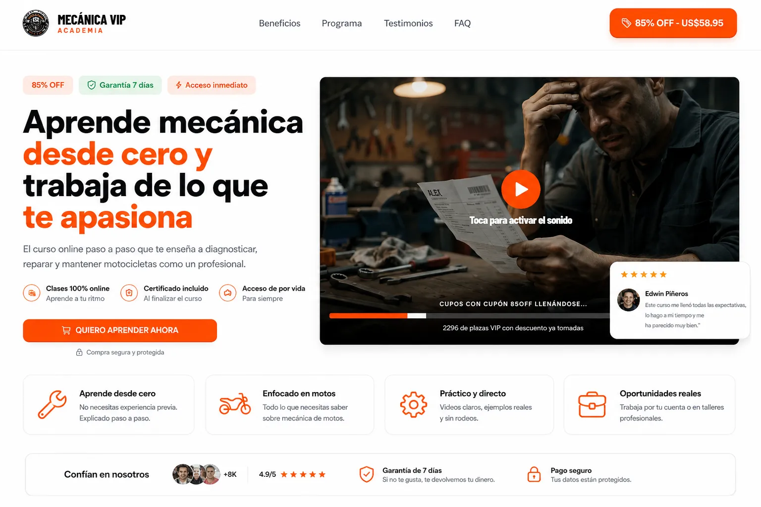 Interfaz web de alta conversión diseñada por Bestall Digital